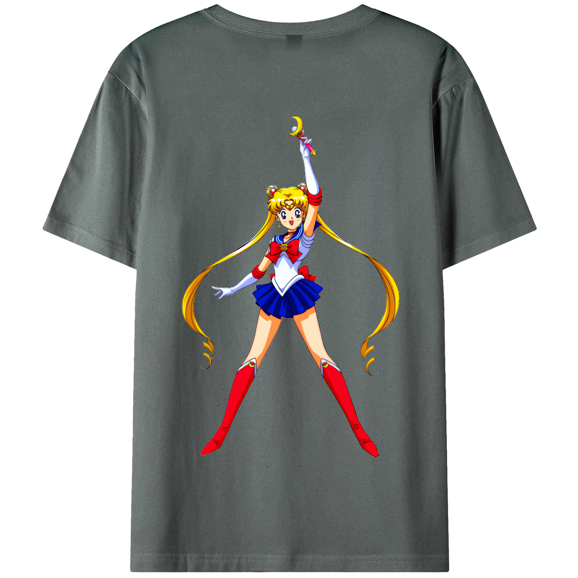 （画像用） 美少女戦士セーラームーン 月野 うさぎ つきの うさぎ Sailor Moon Tsukino Usagi 綿100％半袖Tシャツ（背面プリント）